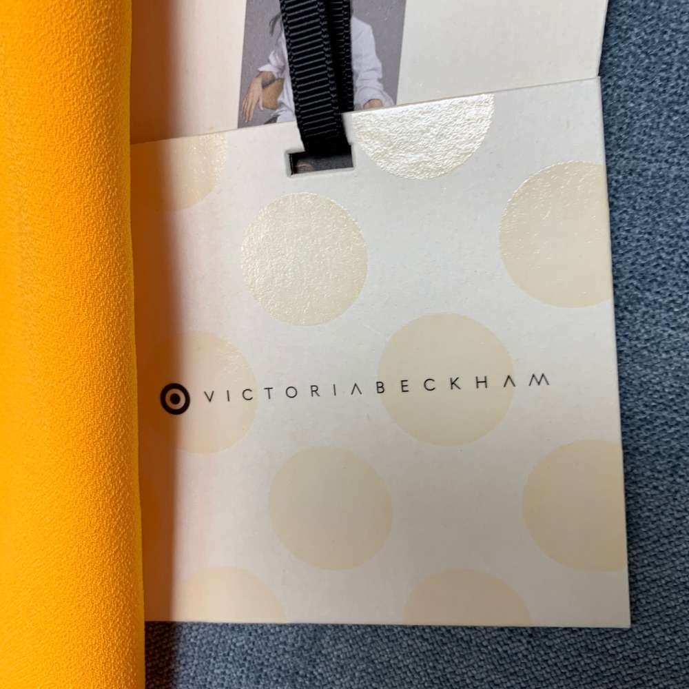 Victoria Beckham For Target Blouse Top Womens M Marigold High Neck Scallop Trim - Picture 7 of 15